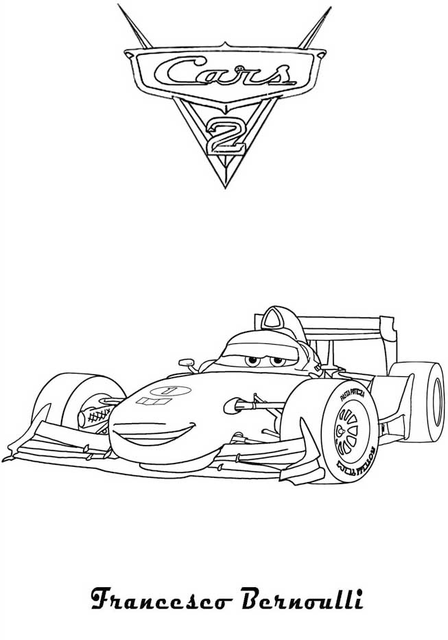 Francesco Cars 2 coloring pages title=