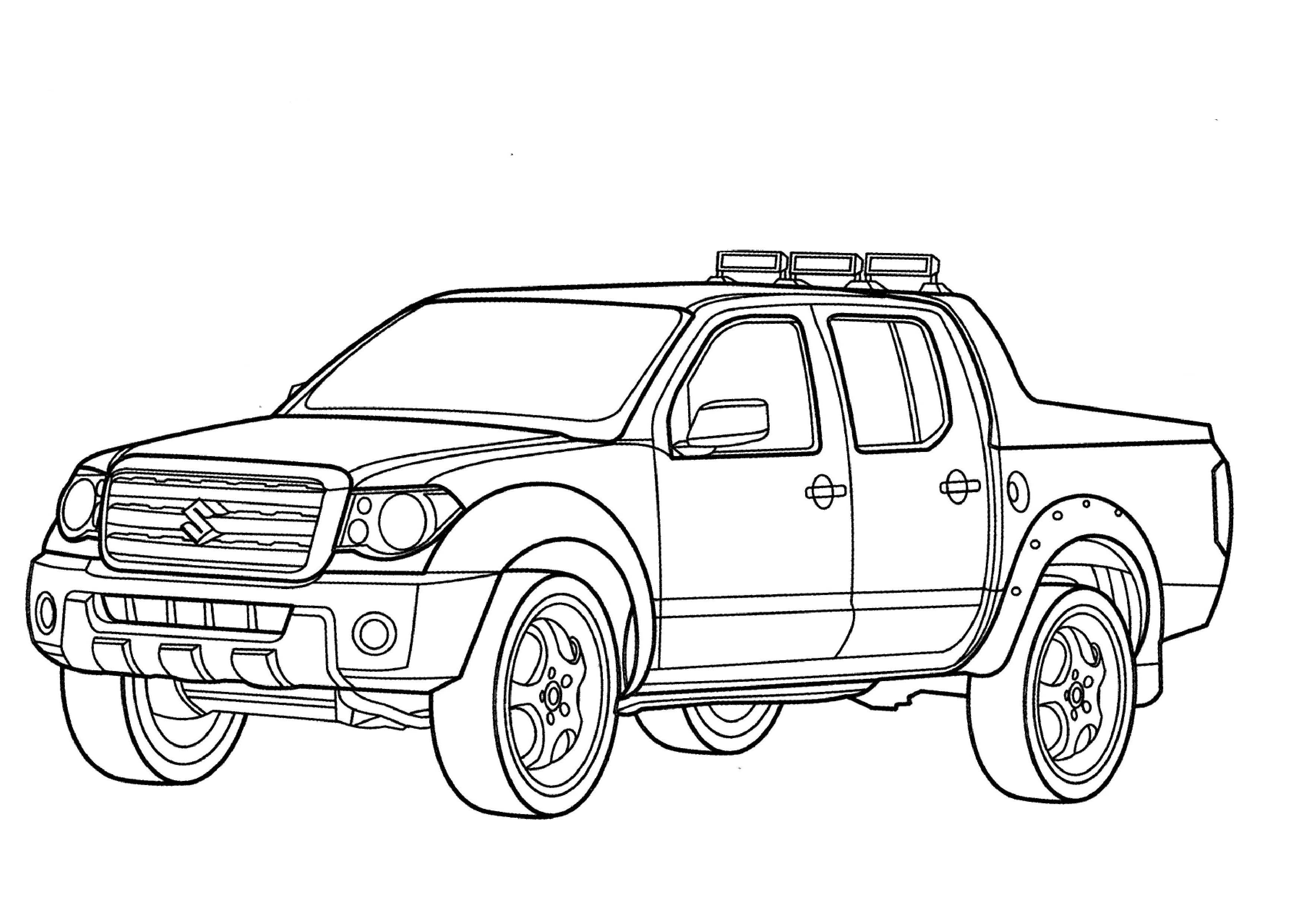 jacked up trucks coloring pages - photo #2