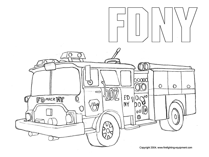 LEGO Fire Truck Coloring Page