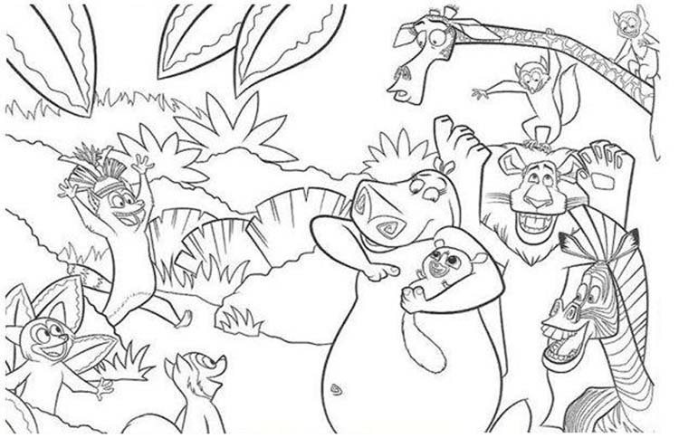 madagascar colouring
